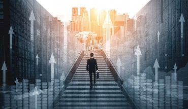 Man Walking on Stairs